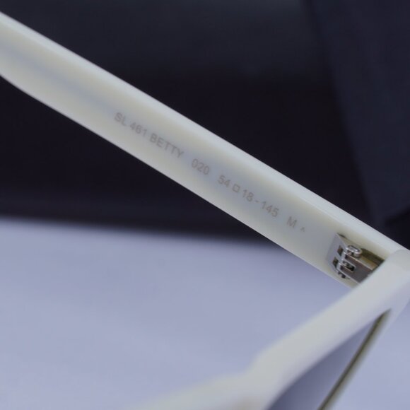 Saint Laurent SL461 BETTY 020 Rectangle Sunglasses - Ivory/Grey - Picture 6 of 12